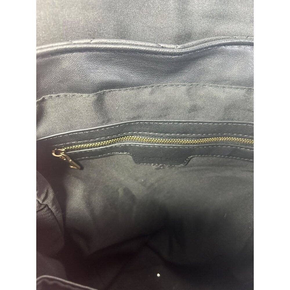 Bebe Los Angeles Back Pack Black Quilted Side Zip Purse - Picture 9 of 14